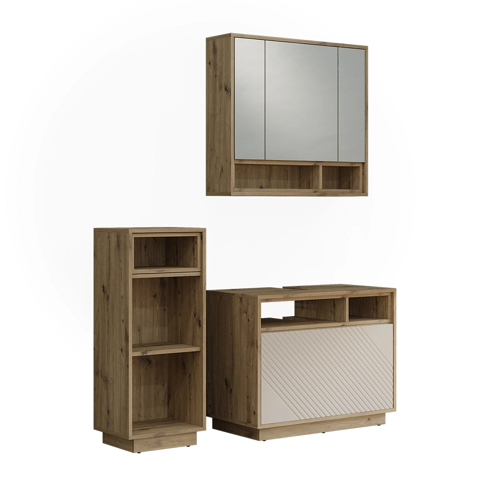 Set mobili bagno Beatrice Cachemire/Rovere artigianale Vicco