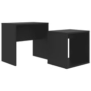 Set Tavolini da salotto | Tavolino da caff¨¨ | Tavolino da Soggiorno Nero 48x30x45 cm in Legno Multistrato