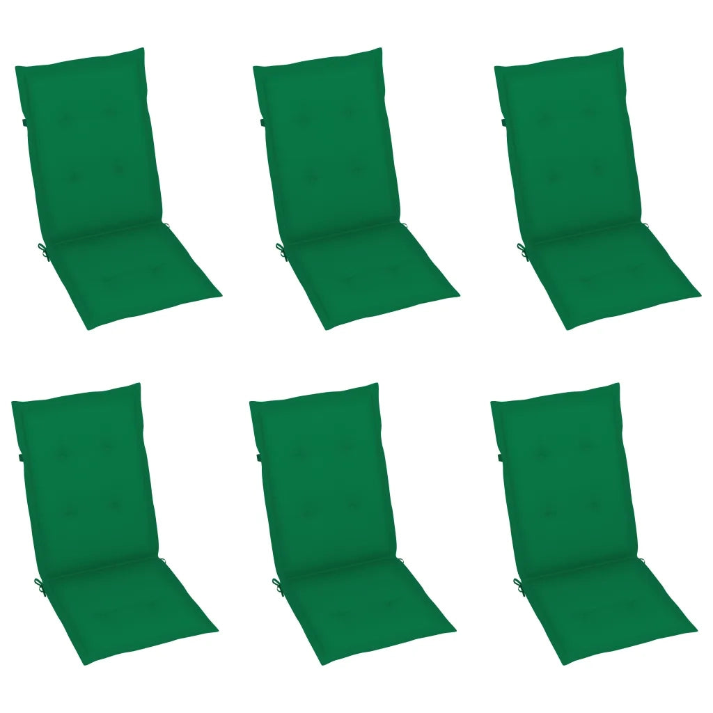 Sedie da Giardino Reclinabili 6 pz con Cuscini Massello Acacia cod mxl 8179