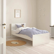 Assar, Letto Singolo Dimensione Materasso 90x190 cm, Bianco Lucido