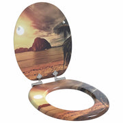 Sedile per toilette con chiusura morbida Arancione 44 x 38 cm
