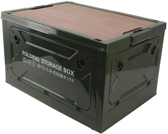 Campingbox 50 Litri - Opvouabile - Stivabile - Materiale PP Resistente - Coperchio in MDF - Imbottito e Stagnifugo - Scatola di Stoccaggio