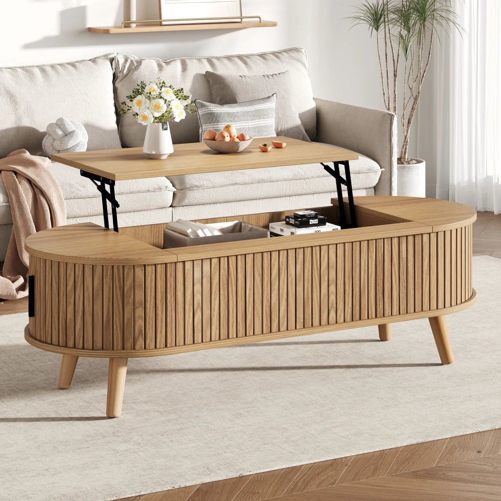 TAVOLO LIVING Regolabile 120x50x39,5 cm MDF Effetto Legno Naturale