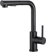Keukenkraan 360° con 2 getti d'acqua, con sifone estraibile, in acciaio inox, a pressione alta