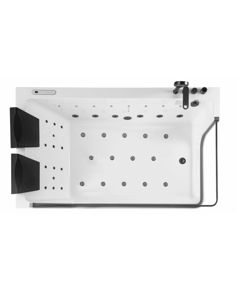 Vasca da bagno idromassaggio in vetro due posti full optional riscaldata 180x90cm Sicorage Traxy Dx