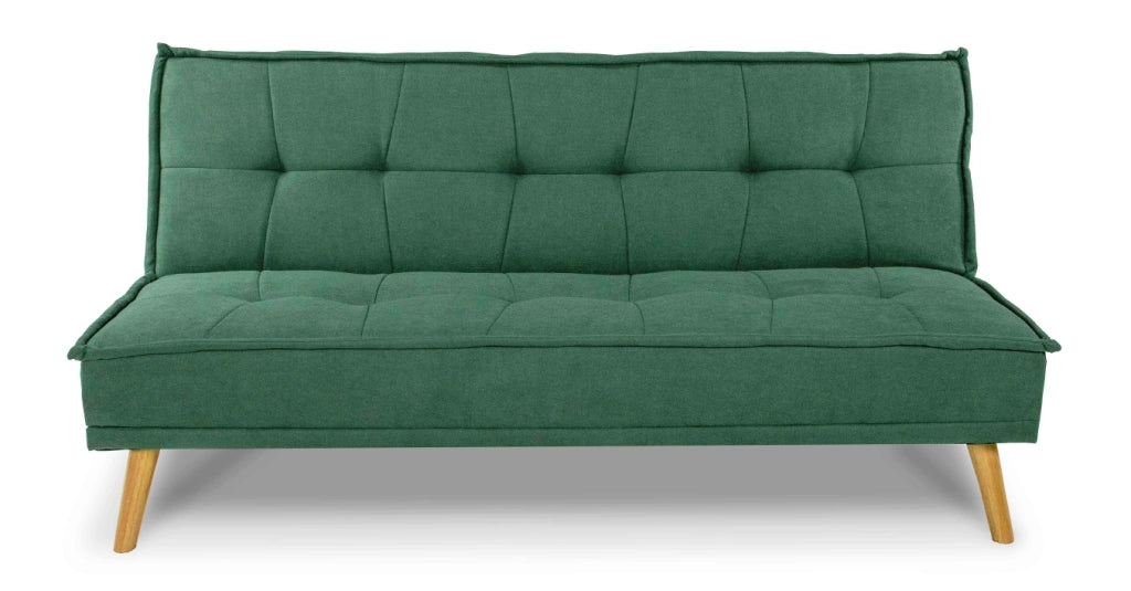 Divano letto clic clac in tessuto vellutato verde abete, divano 3 posti - Bart - DL-BA38FBC