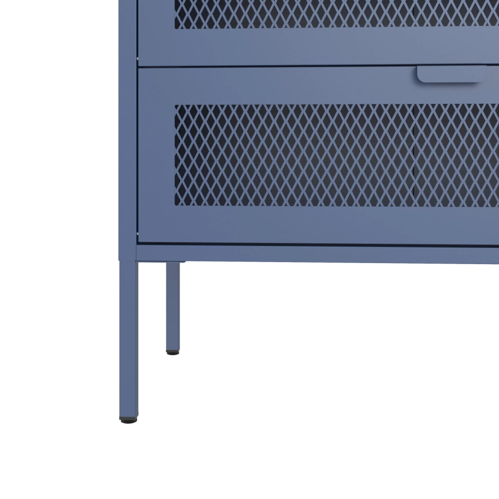 Scarpiera EMMA a 4 ante in metallo grigio-blu