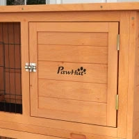 Conigliera da Esterno a 2 Livelli in Legno con Vassoio Rimovibile per 1-2 Conigli, Arancione