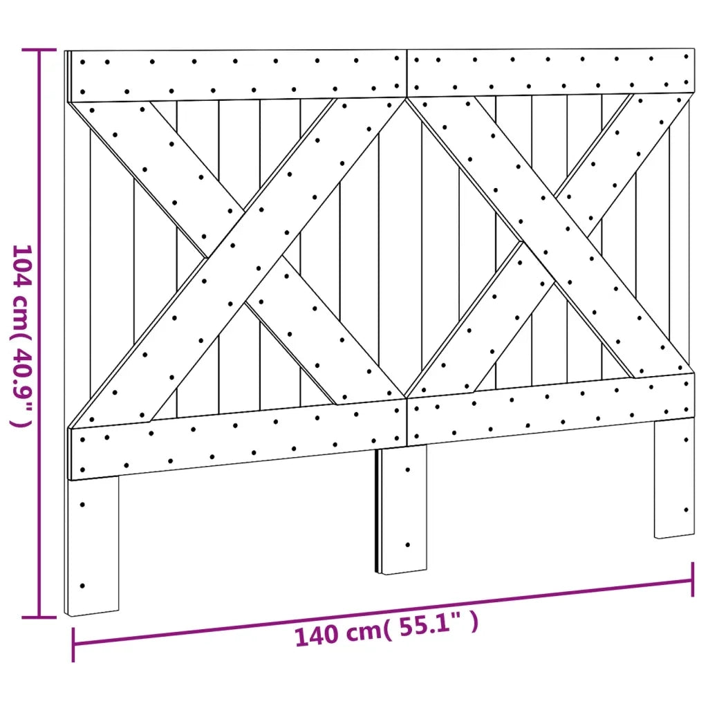 Testiera 140x104 cm in Legno Massello di Pino 358406
