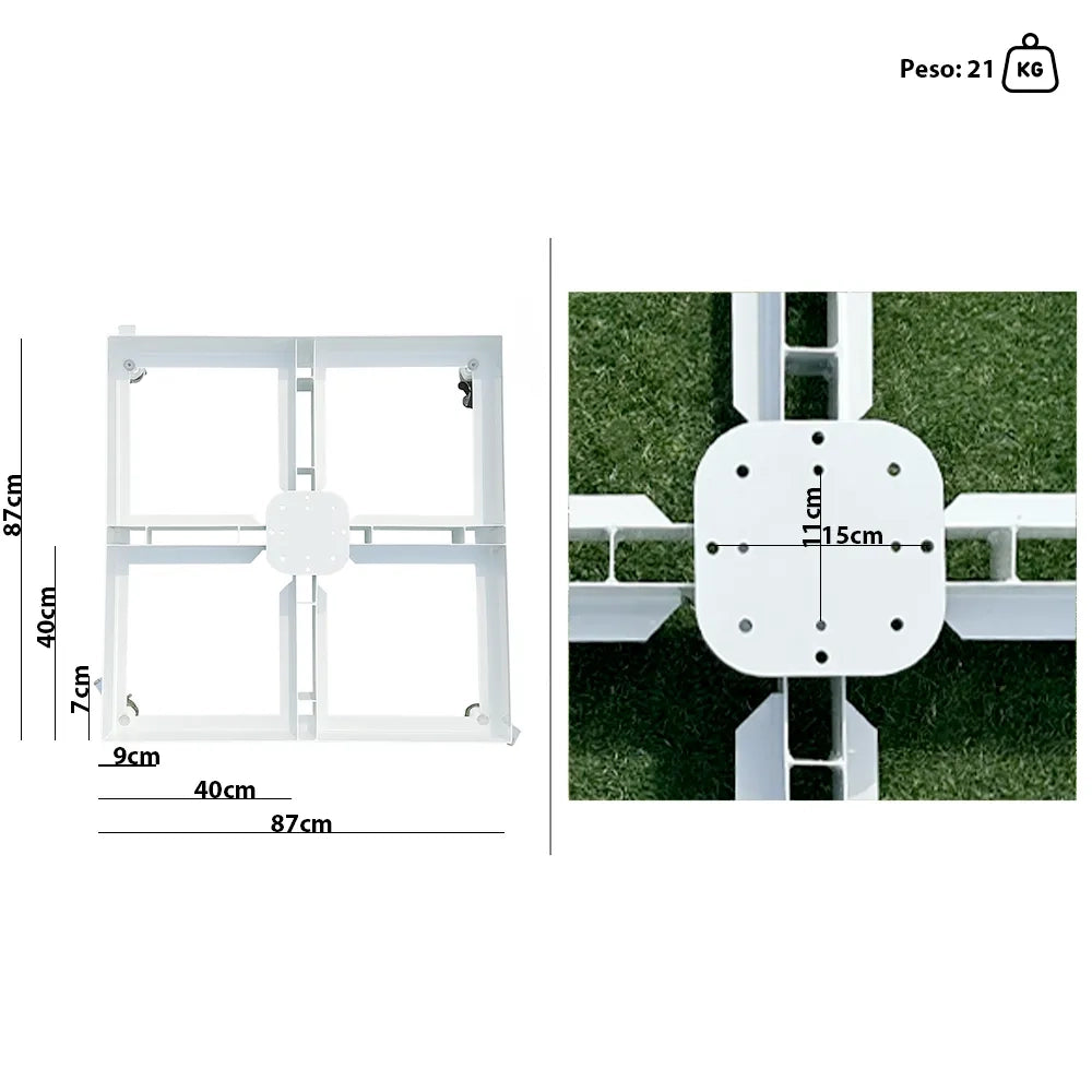 Tempo Style - Base ombrellone a piastra con ruote da 21kg – Bianco