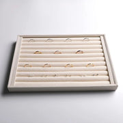 Organizzatore di accessori da lavoro con 4 piatti beige per la conservazione di gioielli e accessori