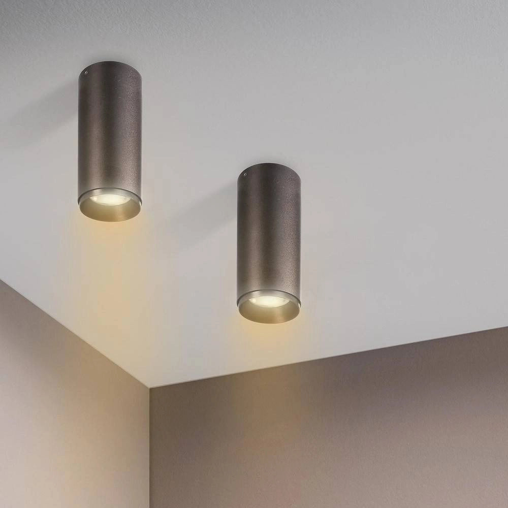 Trade Shop - Faretto Spot Soffitto Plafoniera Cilindro Led Cct 10w 2 In 1 3000k 4000k Moderna - Nero