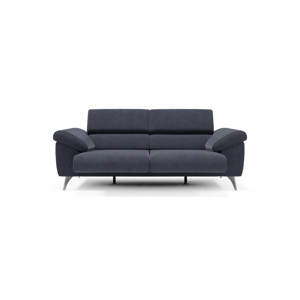 Donatello Divano con sedute allungabili braccioli contenitore e poggiatesta reclinabili in tessuto smacchiabile T23 183 cm blu ardesia