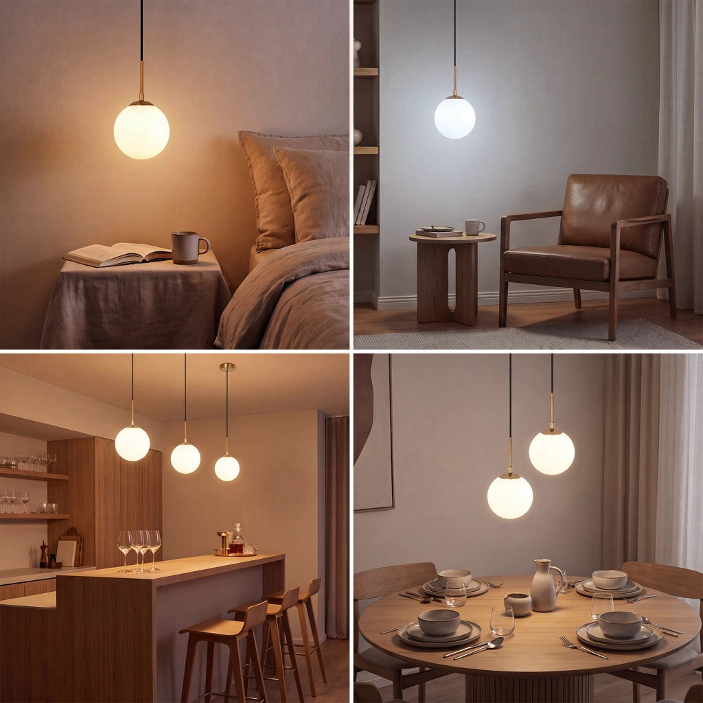 ZMH Lampada a Sospensione 1 Luce Vetro G9 Moderna per Camera Soggiorno senza lampadine