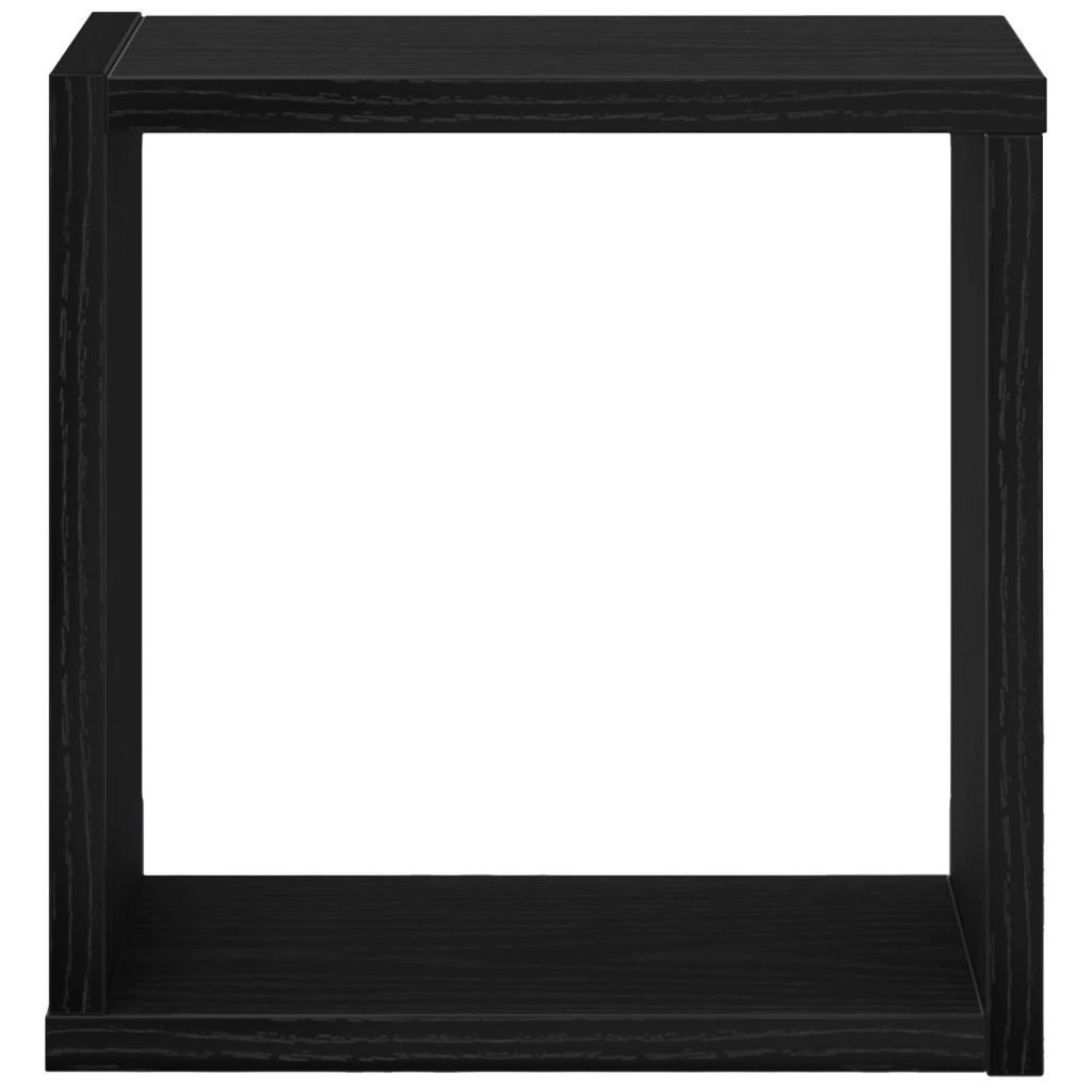 Mensole a Parete Montate Rovere Nero Legno ingegnerizzato
