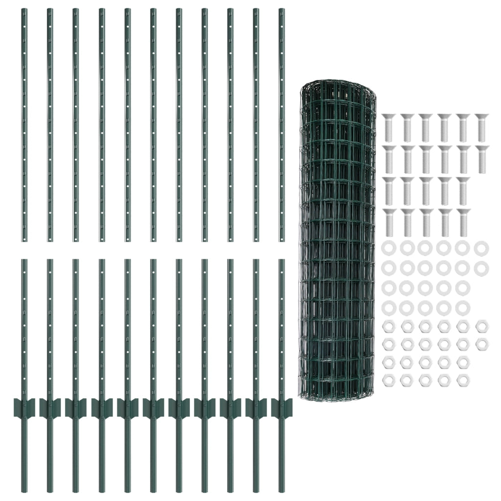 Set di Recinzione da Giardino 2 Pezzi Verde Polietilene