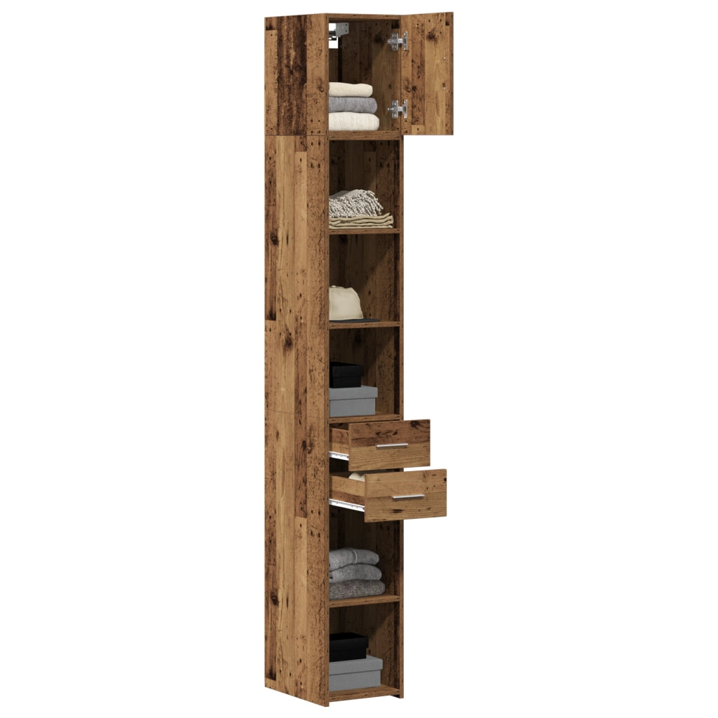 Mobile da Stoccaggio Sottile Legno Vecchio 30x42.5x225 cm Legno Ingegnerizzato