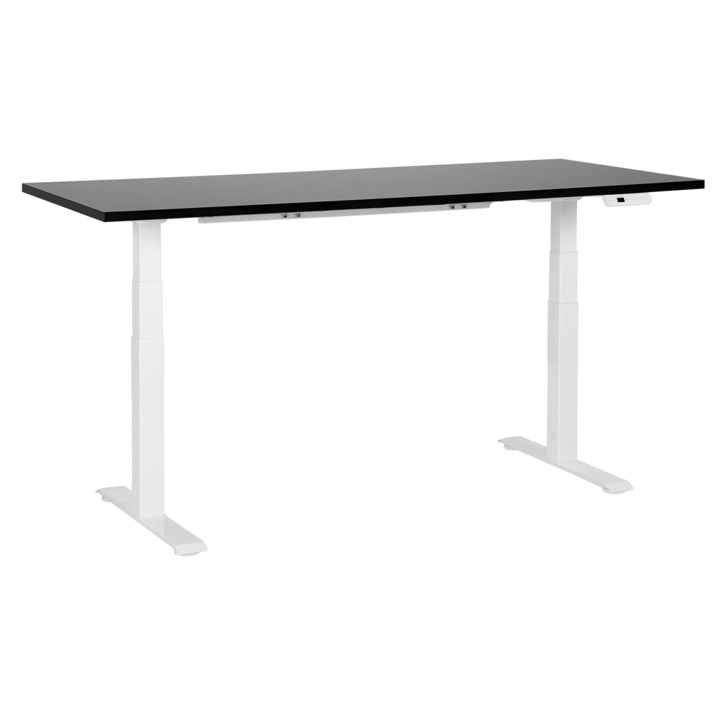 Scrivania elettrica regolabile quadrata nero e bianco 180 x 80 cm Struttura in acciaio verniciato a polvere