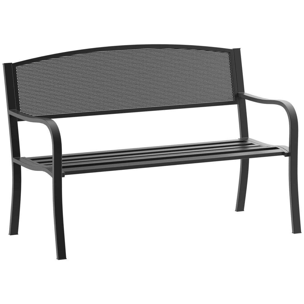 Panchina da Giardino 2 Posti ¨C zephmum ¨C Grigio Antracite Acciaio 127x60x87 cm
