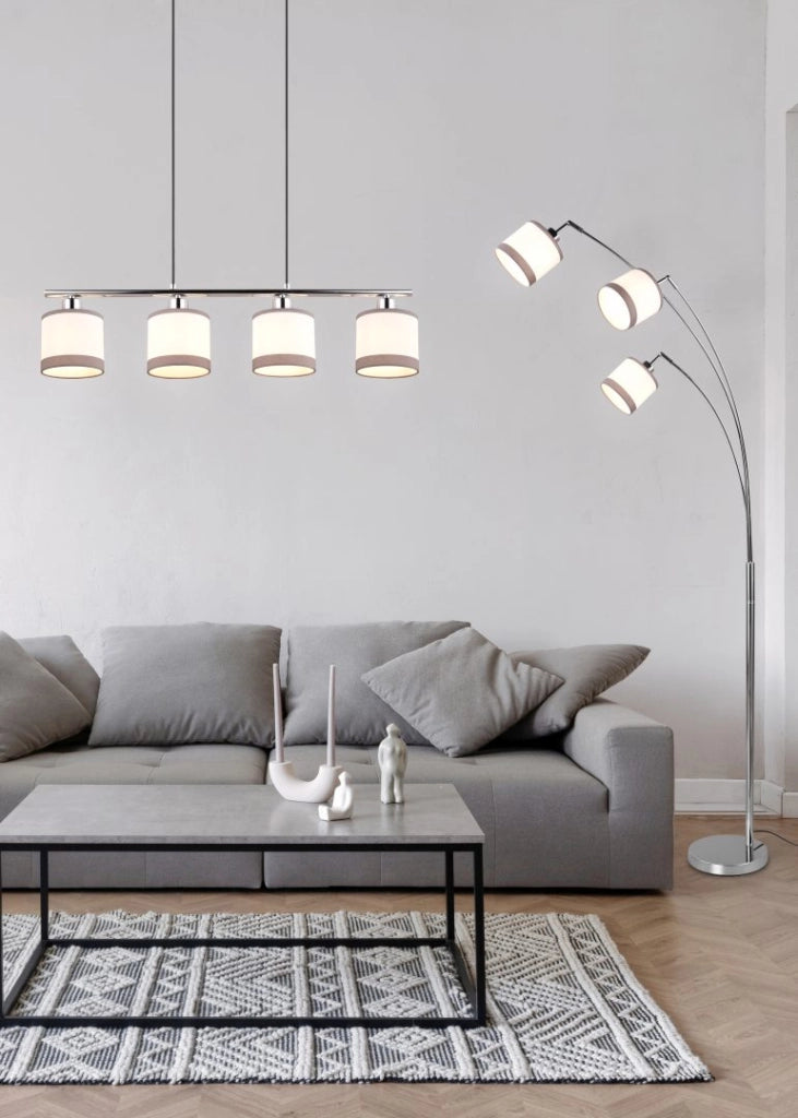 Lampada a sospensione lineare DAVOS cromo 4xE14 75cm
