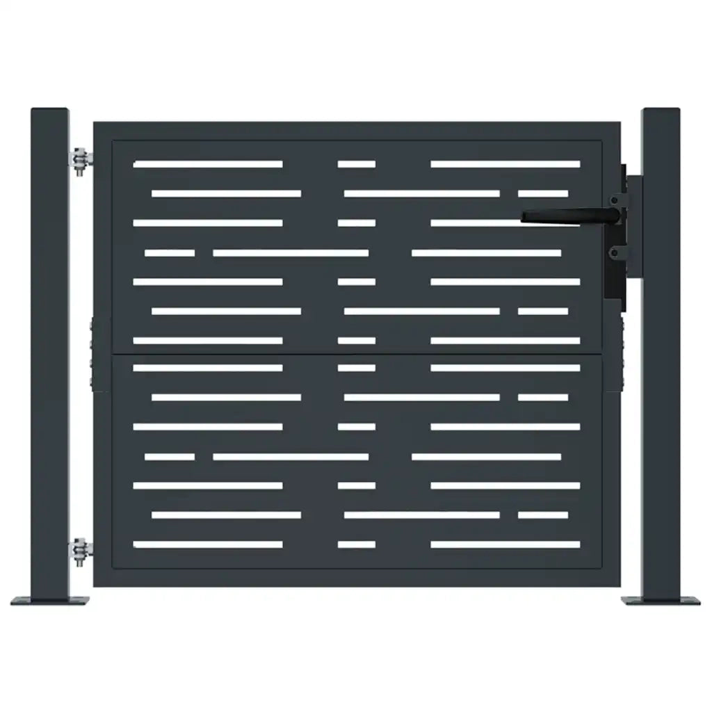 Cancello da giardino antracite 100x100 cm in acciaio design quadrato 153191