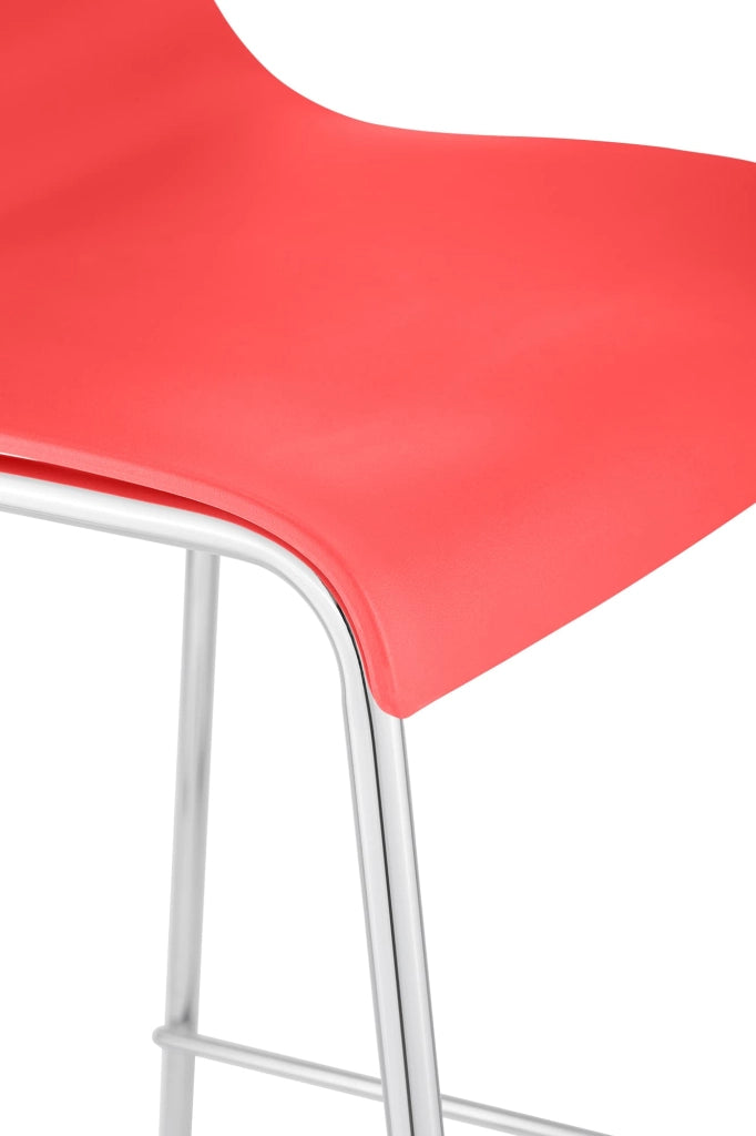 Set di 2 sgabelli da bar Hoover in plastica con struttura a 4 piedi cromata 2