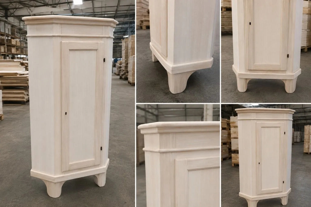 Mobile angolare 1 porta classico legno grezzo l.52 p.52 h.138 (805) - Mobili 2G