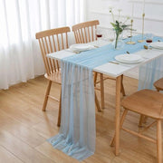 Decorazione per Tavolo Chiffon Blu 75 x 400 cm Tulle Decorativo Stoffa per Matrimoni e Battesimi Azzurro chiaro 4M