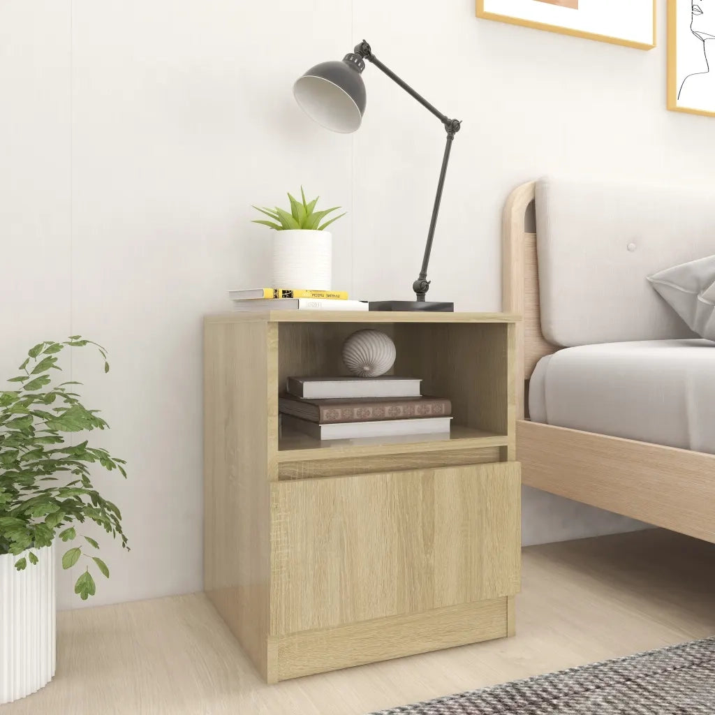 Comodino Rovere Sonoma 40x40x50 cm in Legno Multistrato 806163
