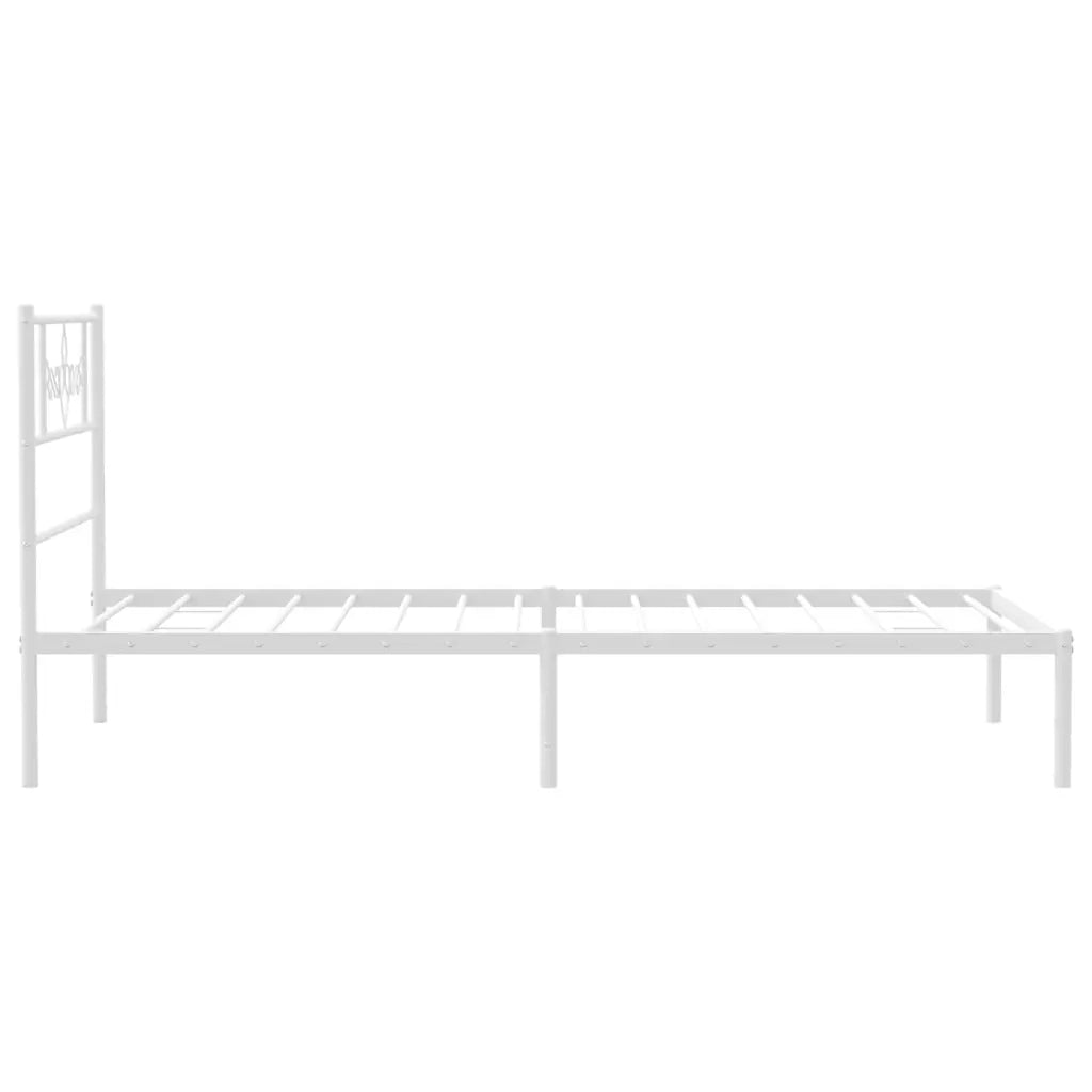 Giroletto con Testiera Metallo Bianco 80x200 cm 355307