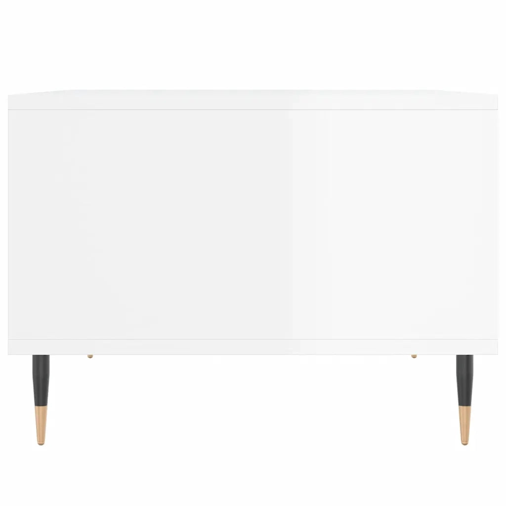 Tavolino salotto | Tavolino da caff¨¨ | Tavolino da Soggiorno Bianco Lucido 60x50x36,5 cm Legno Multistrato