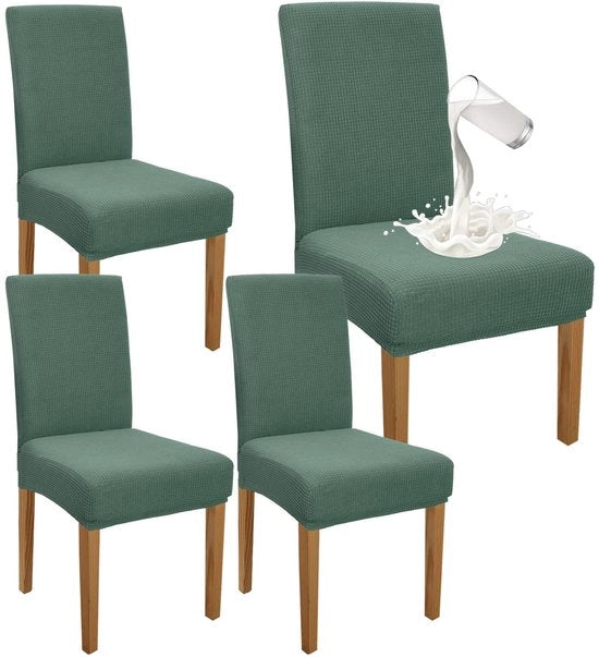 Set di coperture per sedie da pranzo impermeabili - set di 4 - verde matcha - stretch