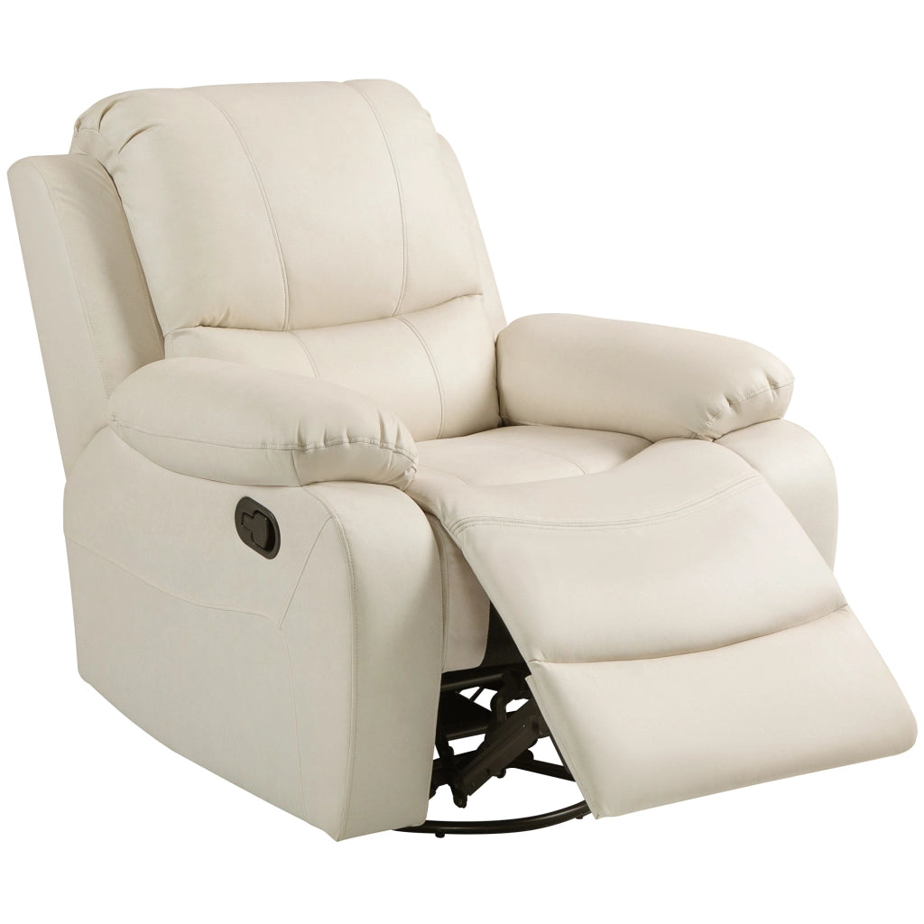 Poltrona Relax Reclinabile Girevole con Poggiapiedi ¨C Minimal ¨C Grigio Chiaro 93x100x98cm