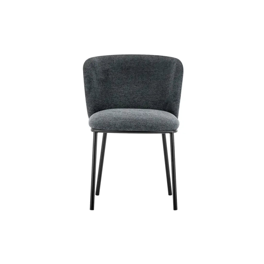 Sedia ARTHUS – Tessuto grigio scuro – Struttura metallo nero – H76 x L52 x P54 cm