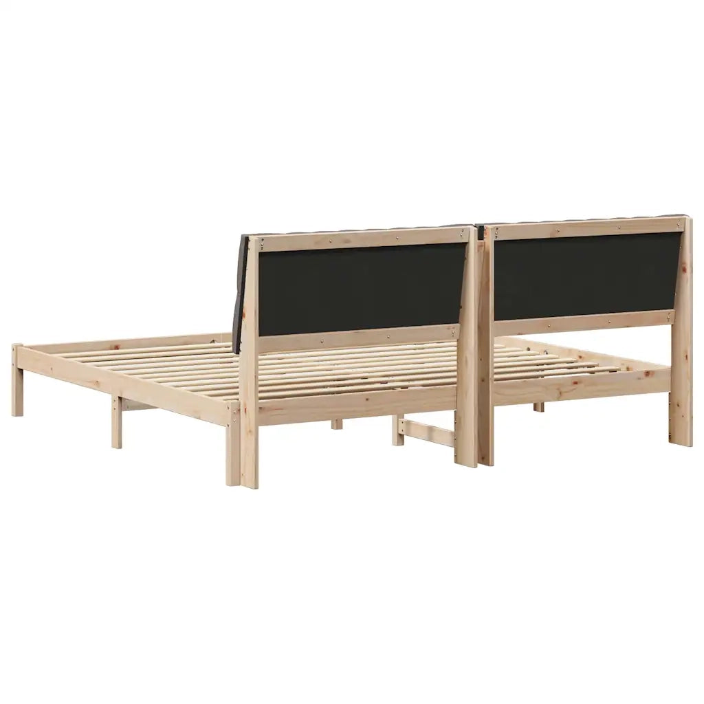 Letto con Testiera Rivestita con testiera Marrone 200 x 200 cm