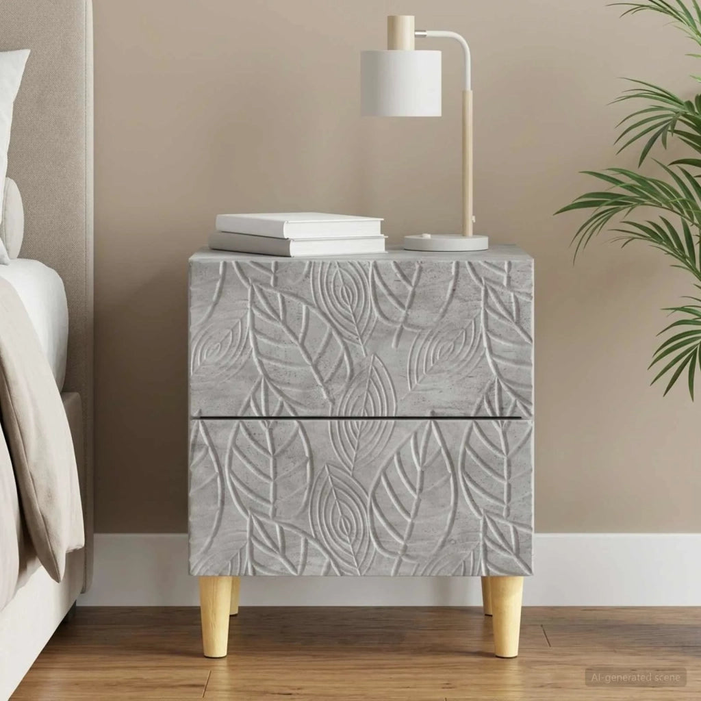 Comodino Grigio Cemento 43 x 34,5 x 48 cm Legno ingegnerizzato 894991