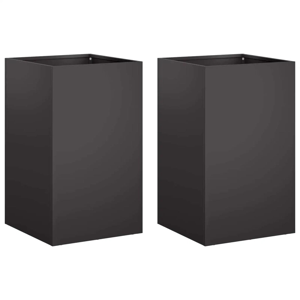 Vaso da giardino 2 pz Nero 30 x 30 x 50 cm 8005345