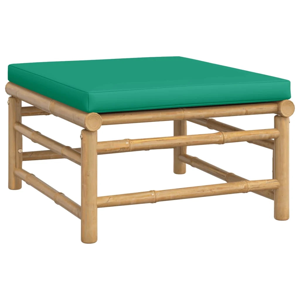 Set di mobili da giardino per esterni 9 pezzi con cuscini bambù verde 02_0018170