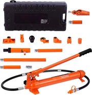 Gancio Idraulico per Auto 10T Pompa Idraulica 135mm di Elevazione Rosso Incluso Estensore 100/195/300/500mm Spray Elettrico a Polvere per Riparazioni Auto
