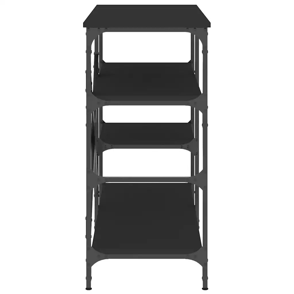 Mobile da cucina-Armadio da cucina Nero 90x40x84 cm Legno Multistrato e Metallo