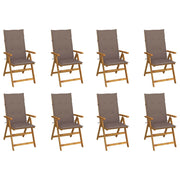 Sedie da Giardino Pieghevoli con Cuscini 8 pz Massello Acacia cod mxl 16904