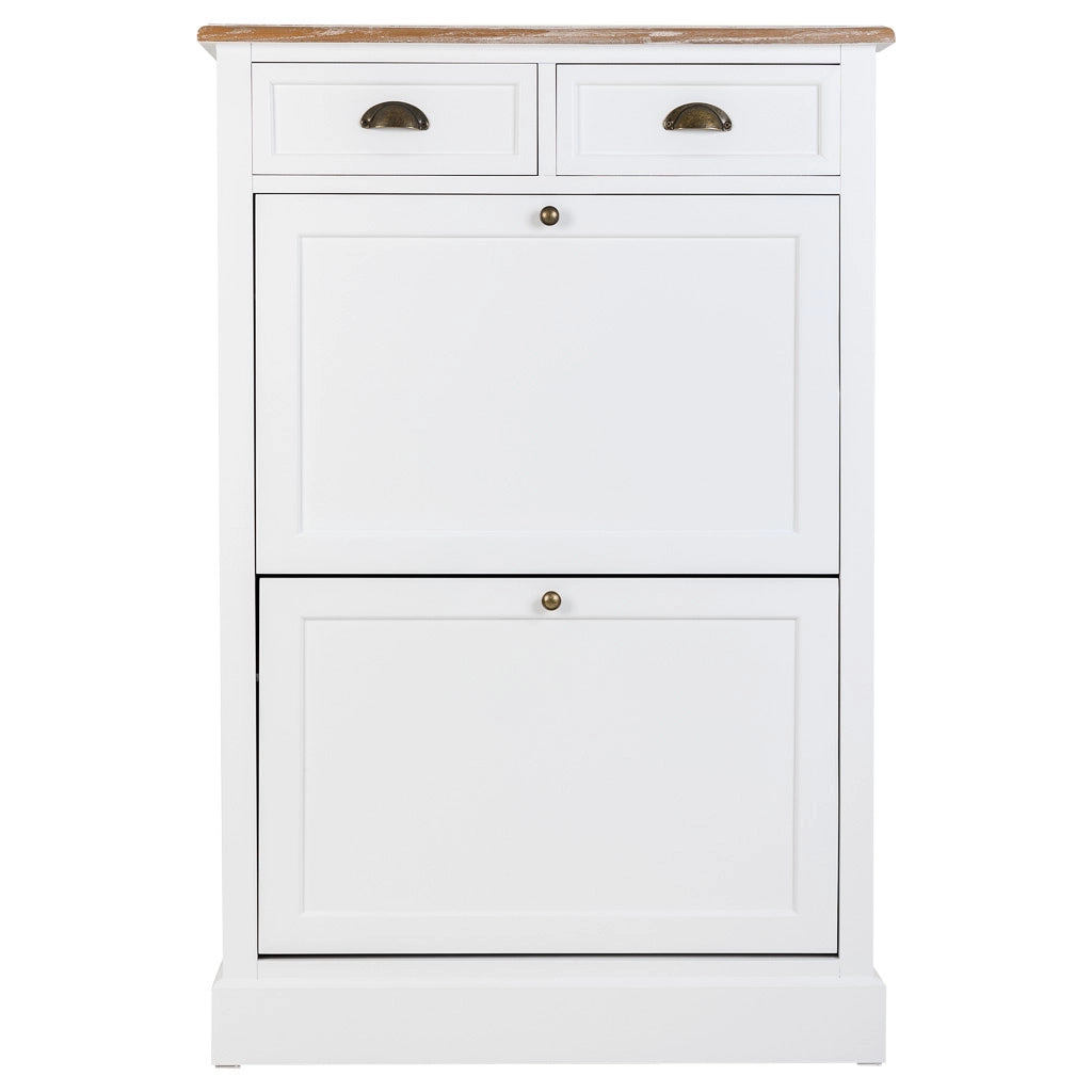 Scarpiera in legno bianco 80x120,5x33