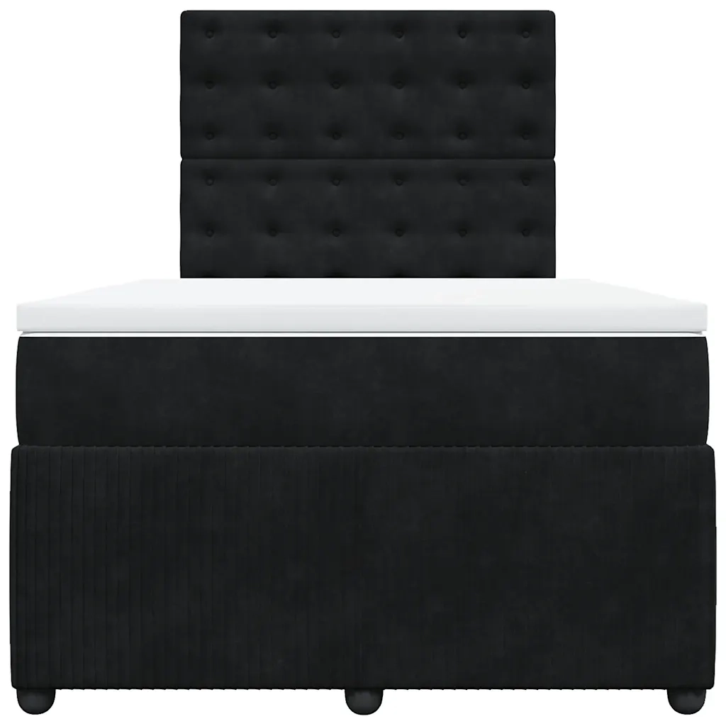 Giroletto a Molle con Materasso Nero 120x200 cm in Velluto 3292324