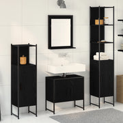 Set di mobili per bagno 4 pezzi rovere nero - Legno ingegnerizzato