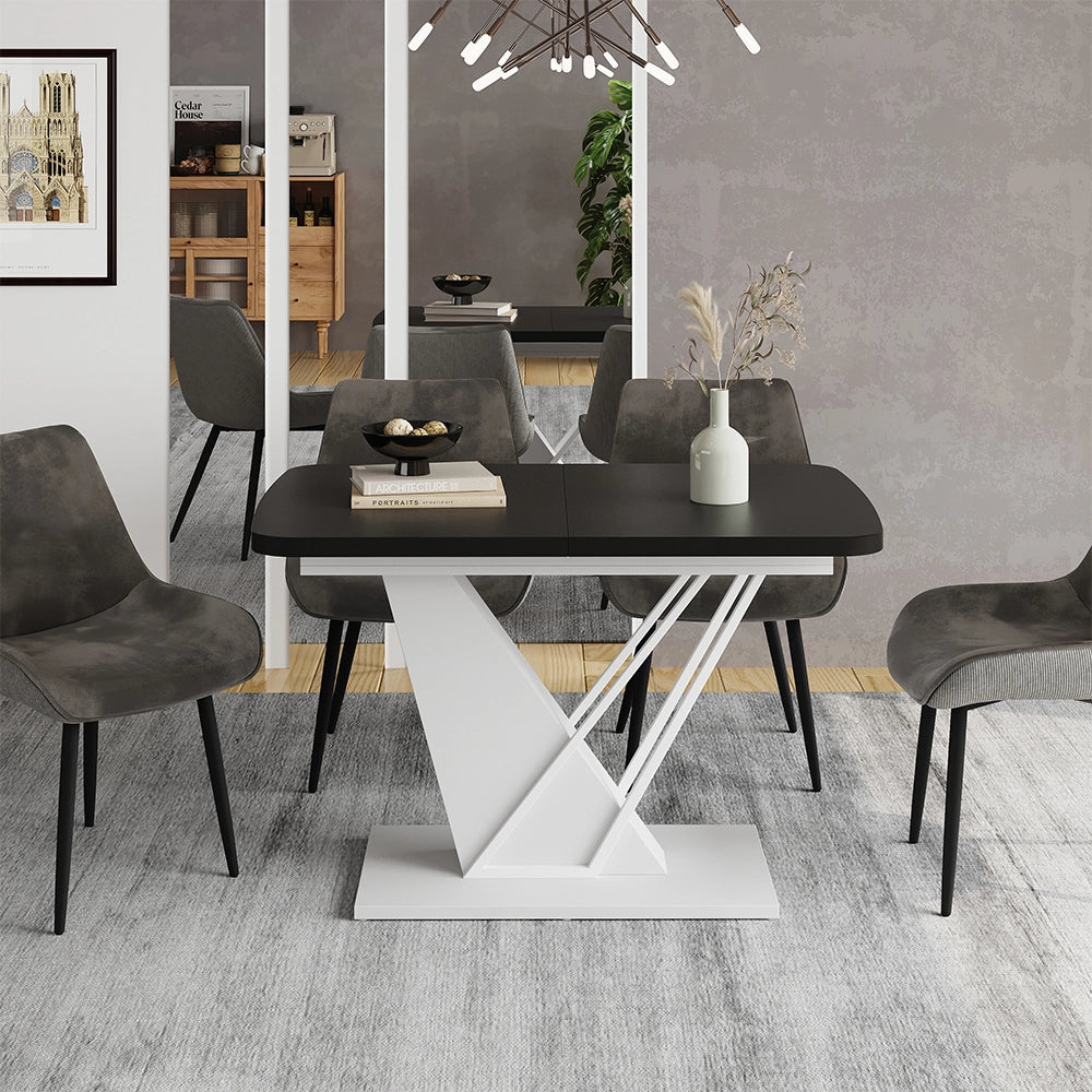 Vicco tavolo da pranzo allungabile Nero/bianco 120 x 80 cm estensibile