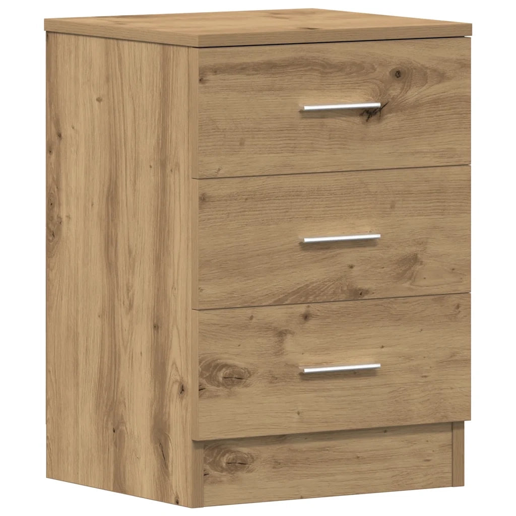 Comodino-Tavolino da notte Rovere Artigianale 38x35x55 cm in Legno Multistrato