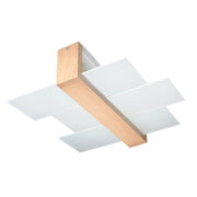 Plafoniera REBIRD 2 Pure Lume legno naturale bianco 2xE27
