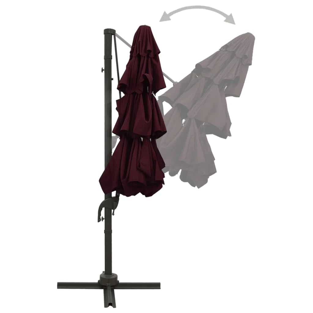Ombrellone a quattro livelli con palo in alluminio 3 x 3 m bordeaux 02_0008789
