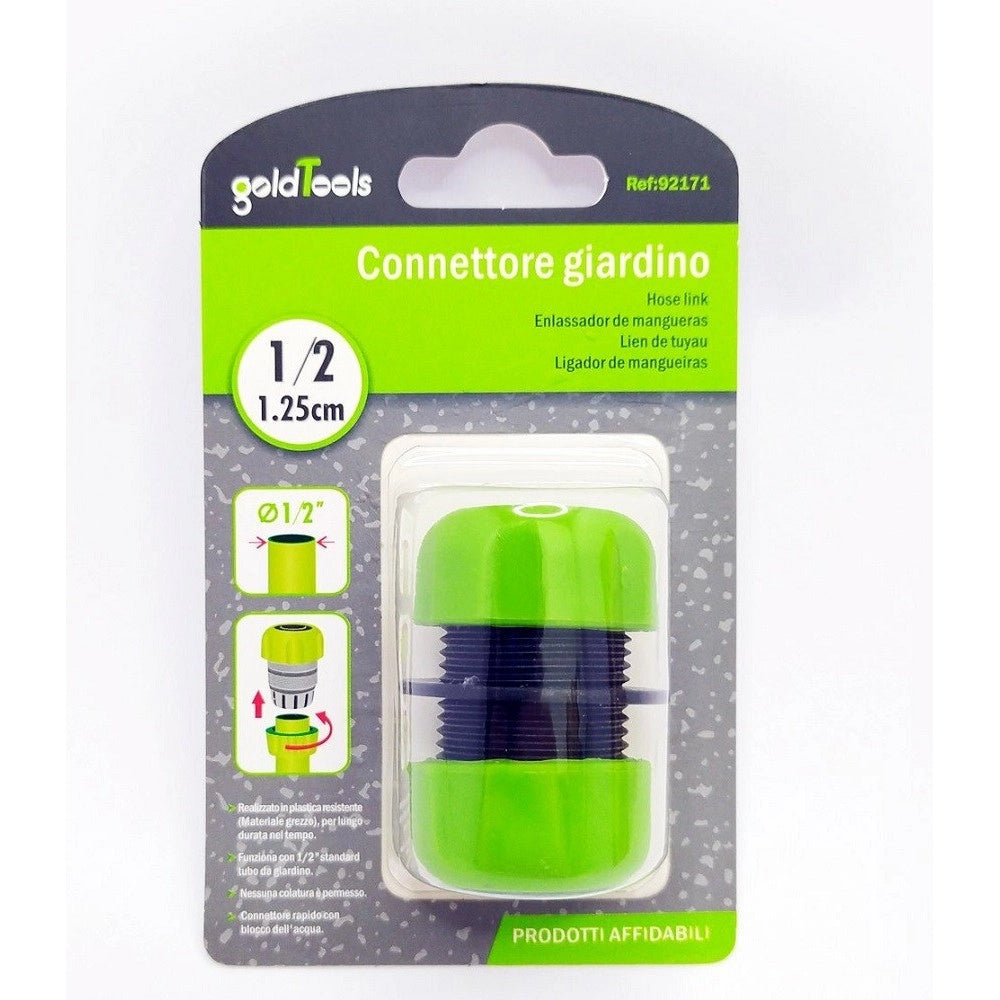 Trade Shop - Connettore Giunzione Tubi Da 1/2″ Innesto Riparatore In Plastica Giardino 92171 -