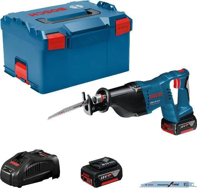 Bosch GSA 18V-LI Professional Sega a Batteria 18V 2,8cm Corsa 2400 2700 spm Cambio Lama SDS colore Nero Blu